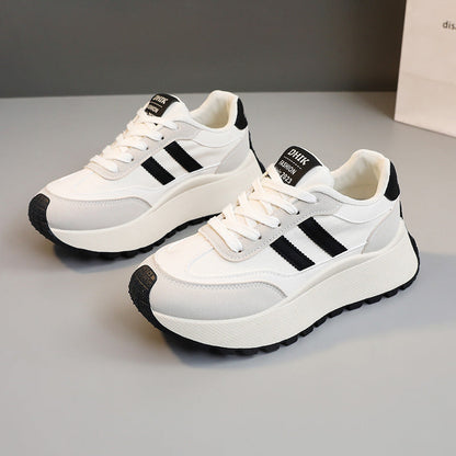 Damen Sneaker Sportlich Plateau mit Dämpfung Schwarz