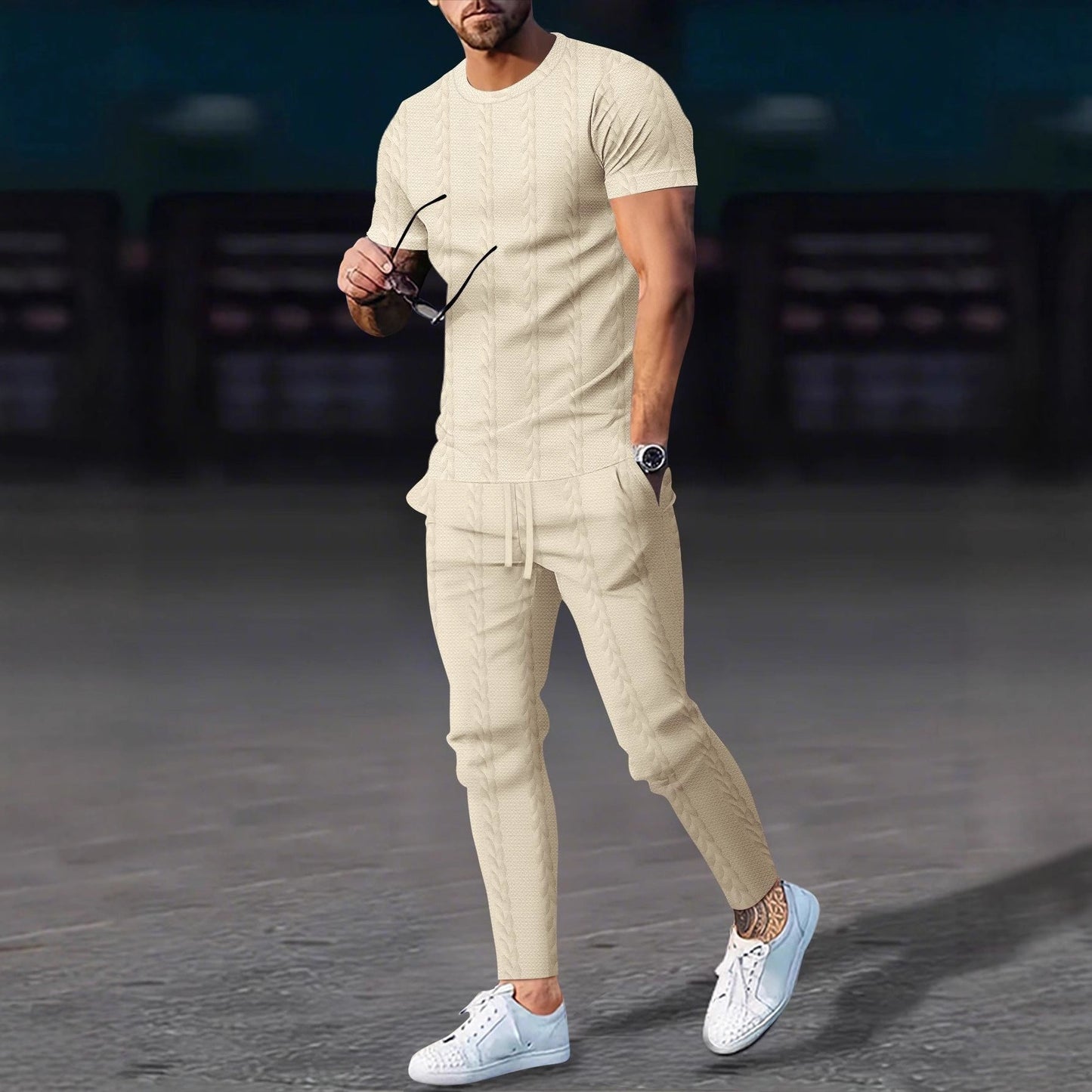 Herren Freizeit-Set Strukturiert Modern Berlin Style - BerlinGlamour