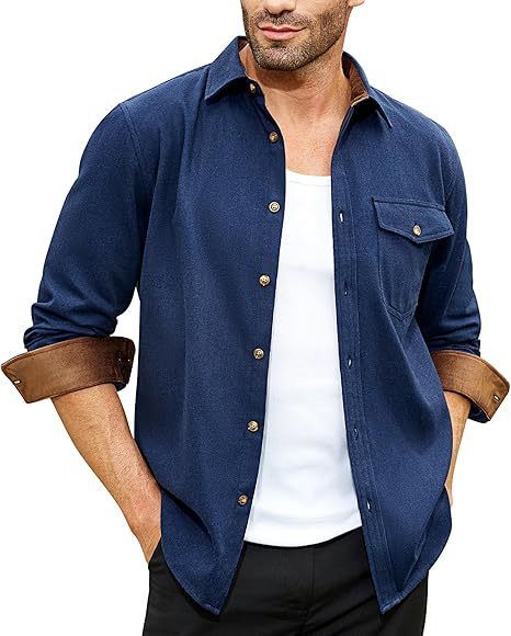Herren Flanellhemd Warm Bequem Grau