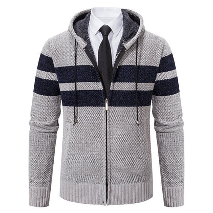 Herren Kapuzenpullover Modern Fleece Innenführung Reißverschluss - BerlinGlamour