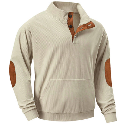 Herren Pullover Strukturiert Modern mit Knöpfen