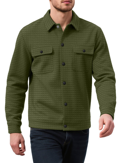 Herren Karo-Jacke Lässig Mit 2-Taschen Modern