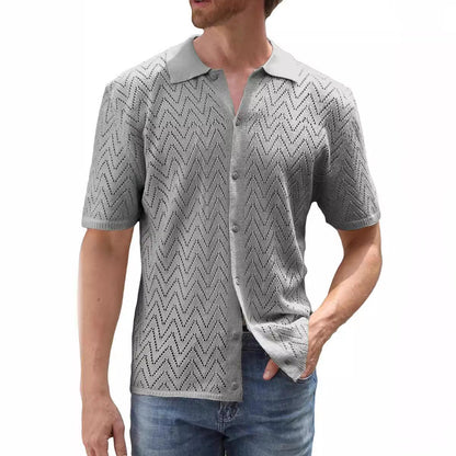 Herren Strickshirt Kurzarm Modern Sportlich