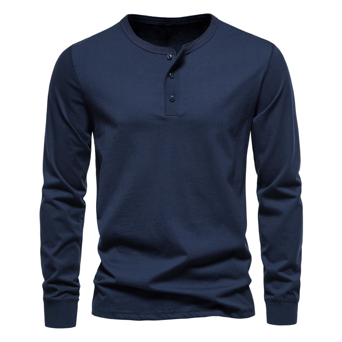 Herren Langarmshirt Mit Knöpfen Bequem Modern