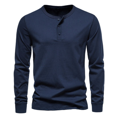 Herren Langarmshirt Mit Knöpfen Bequem Modern