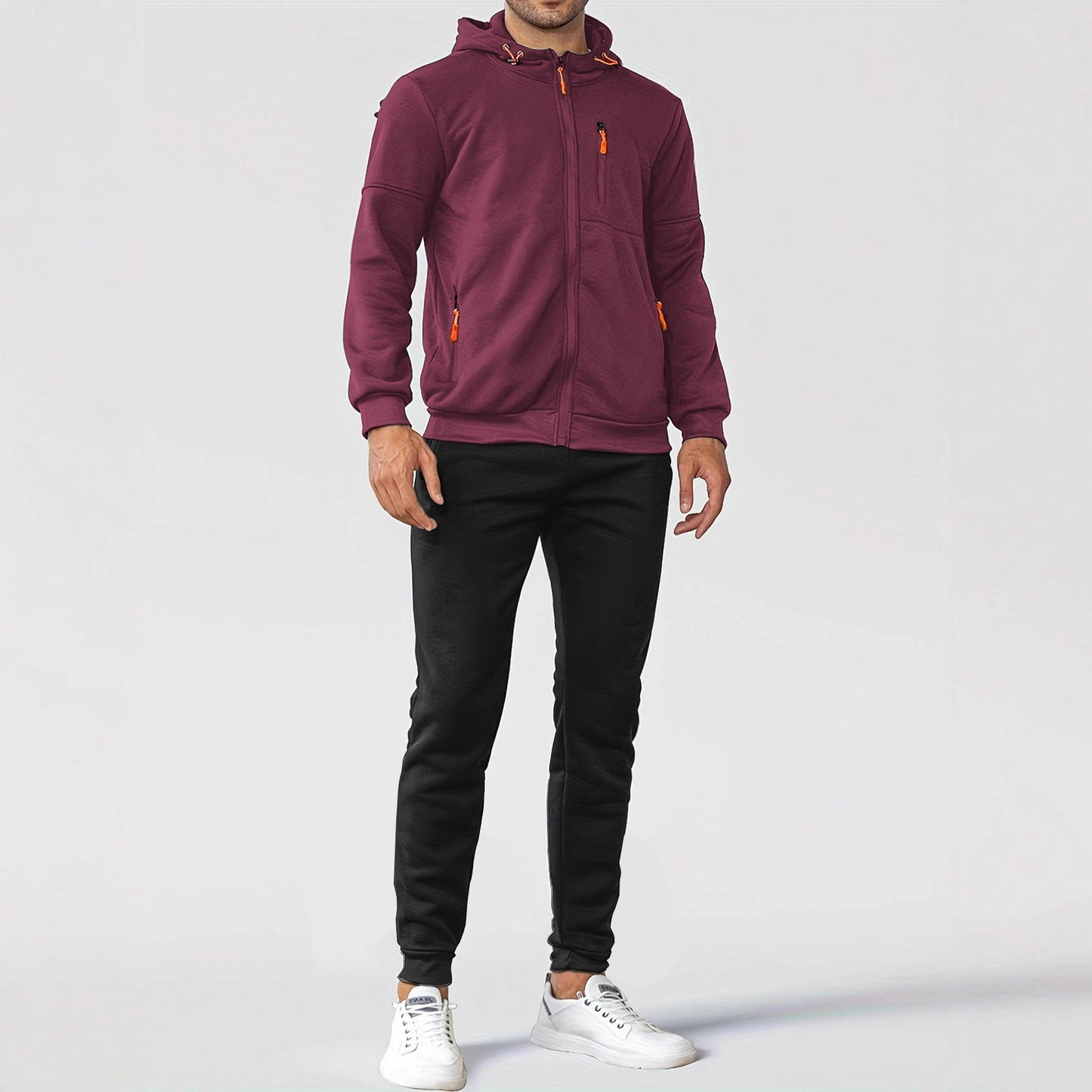 Herren Sportset Jogginghose Sweatjacke Funktionstaschen