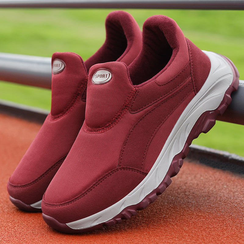 Damen Sneaker Sportlich Bequem Slip-On Sohle