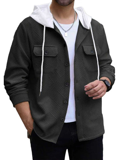 Herren Hybridjacke Lässig Modern mit Kapuze und Brusttaschen