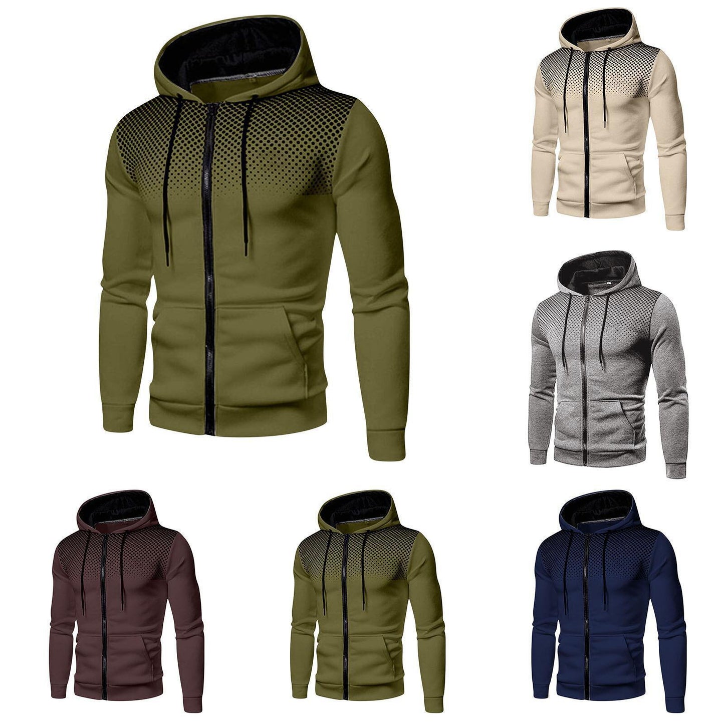 Herren Kapuzenpullover Sportlich Funktionell Reißverschluss - BerlinGlamour