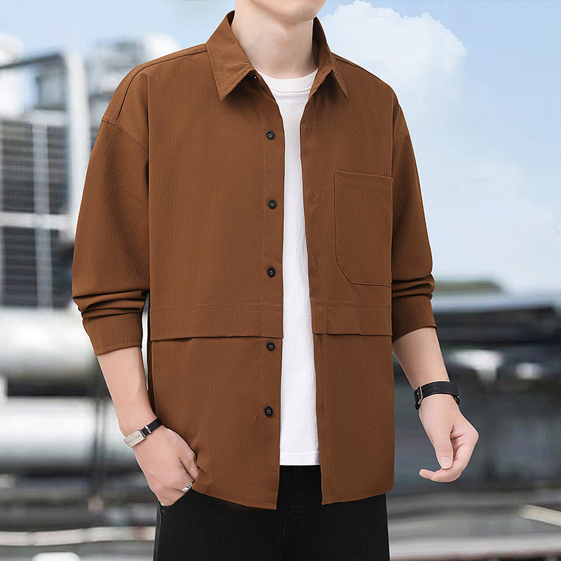 Herren Hemdjacke Lässig Outdoor mit Struktur Optik