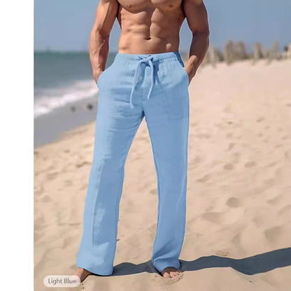 Leichte Leinenhose Sommer Herren Bequem Verstellbar