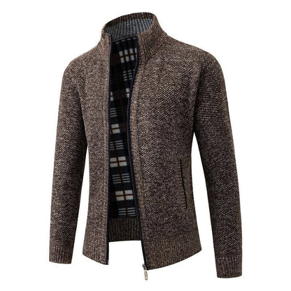 Herren Strickjacke Modern Hochkragen Bequem