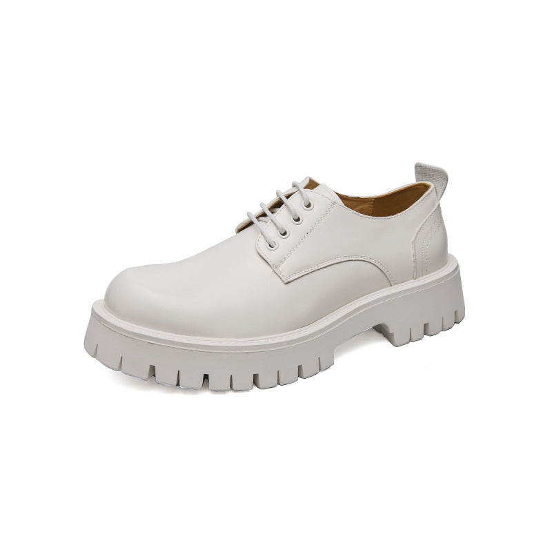 Damen Schnürschuhe Hochhackig Robust Leder Schwarz