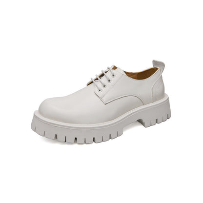 Damen Schnürschuhe Hochhackig Robust Leder Schwarz