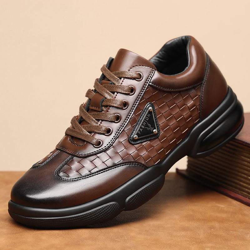 Herren Sneaker Sportlich Geflochten Schwarz