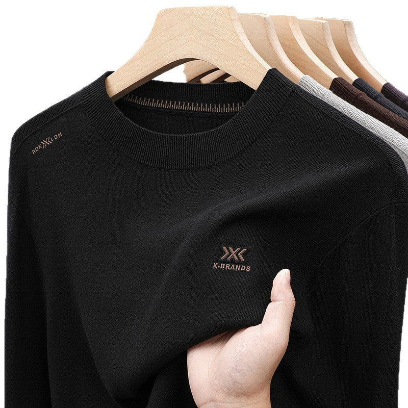 Herren Pullover Rundhals Baumwolle Modern