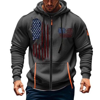 Herren Kapuzenpulli Sportlich mit Taschen Grau