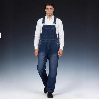 Herren Latzhose Jeans Bequem Weit Schnitt