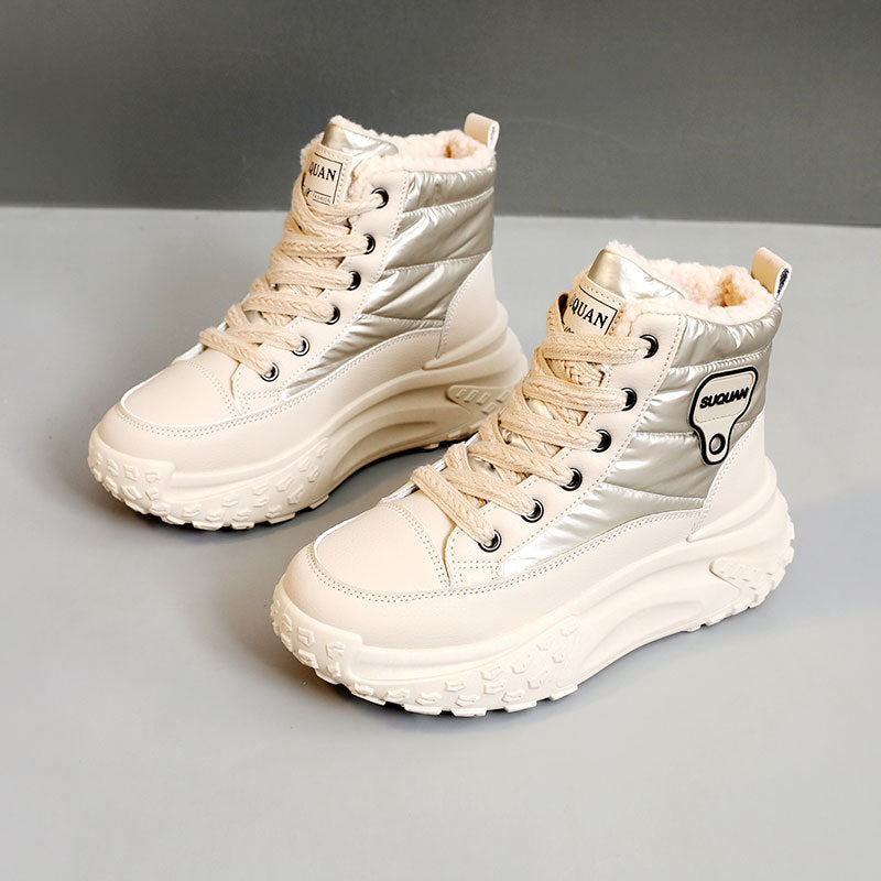 Damen Winterstiefel Sneaker Warm Kuschelig Robust