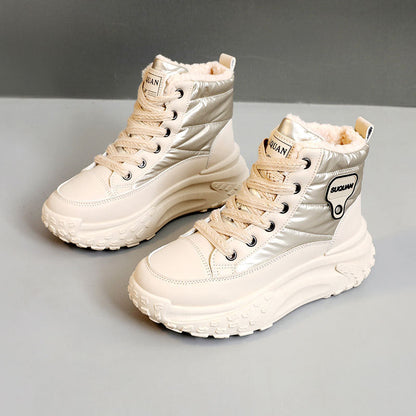Damen Winterstiefel Sneaker Warm Kuschelig Robust