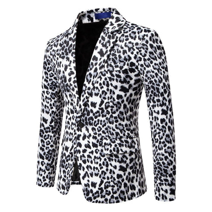 Herren Blazer Slim Fit mit Tiermuster Elegant