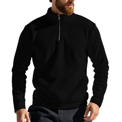 Herren Fleecejacke Kurz Reißverschluss Hochkragen Sportlich