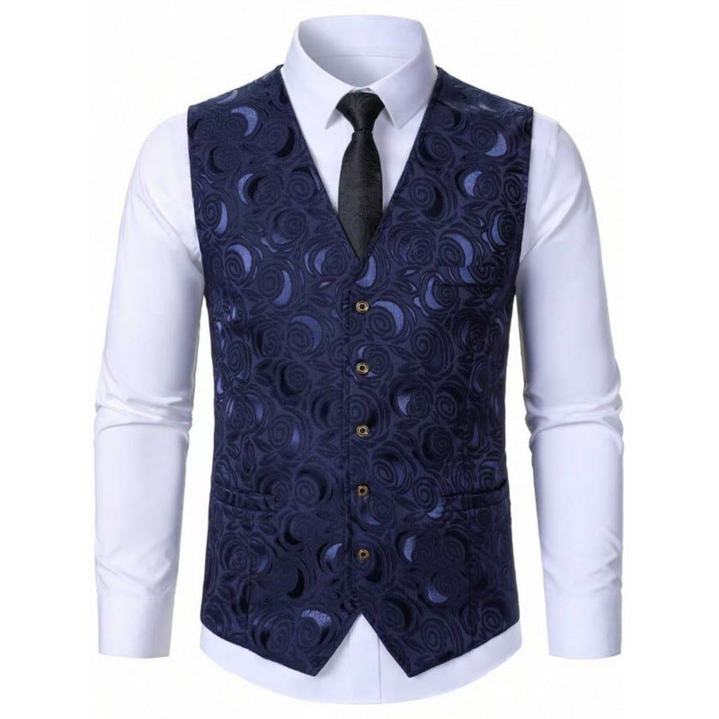 Herren Weste mit floralem Muster Elegant Modern