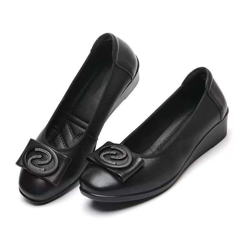 Damen Ballerinas Elegante Schleife Komfort Wedge Sohle