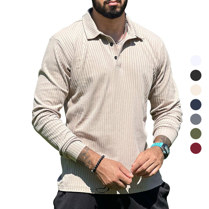 Herren Strickpullover Lang Knopfleiste Strukturiert Modern