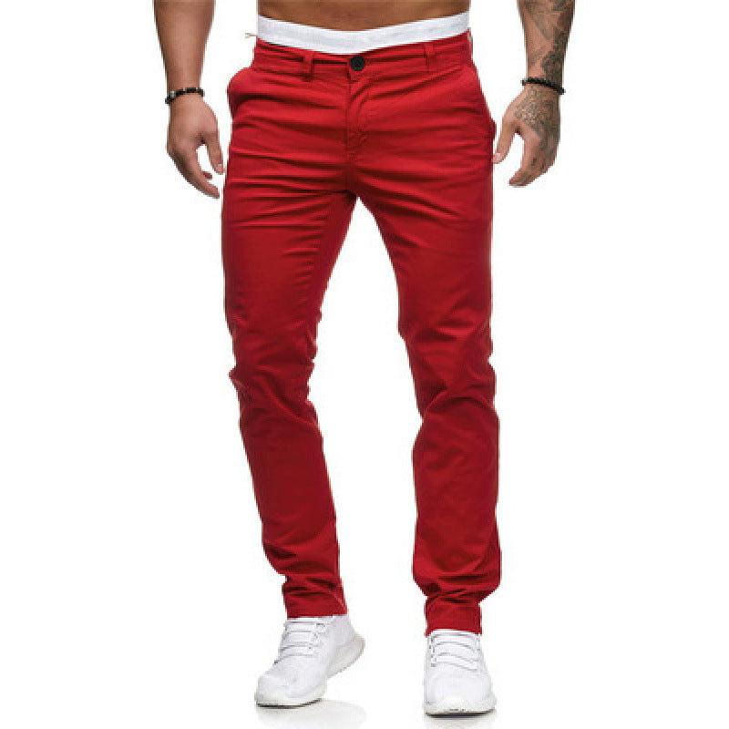 Herren Slim Fit Chino Hose Modern Schwarz