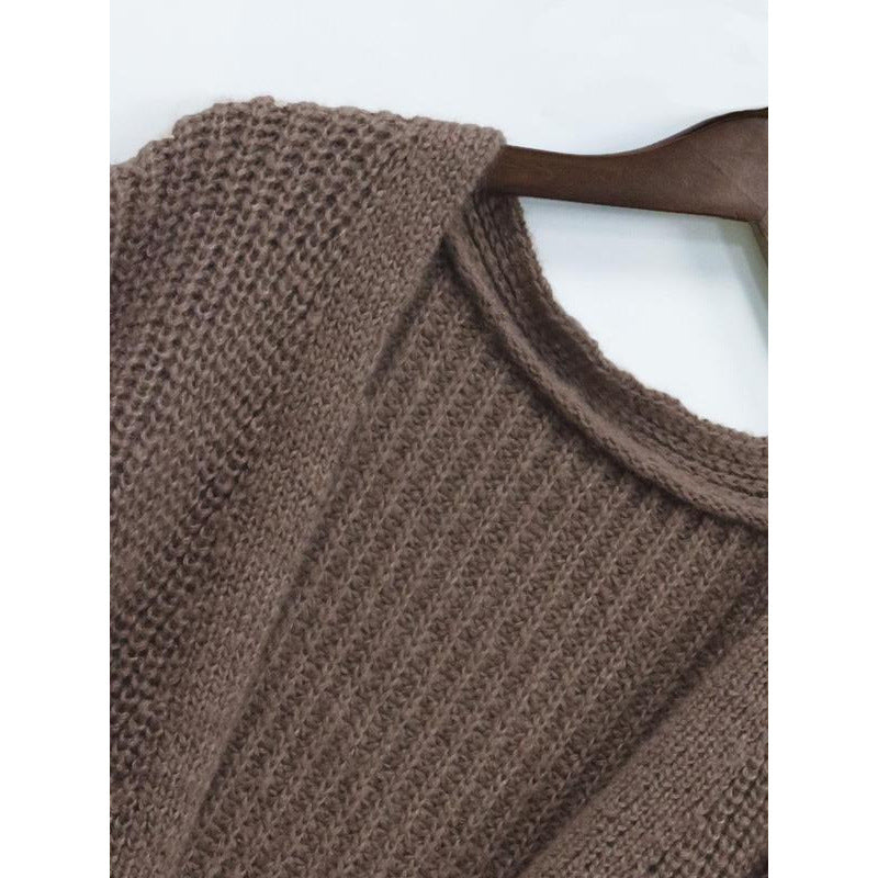 Damen Strickcardigan Mit Taschen Aus Wolle Alltagscardigan