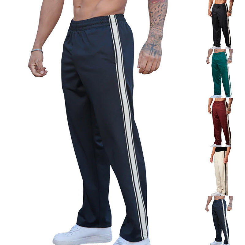 Herren Sporthose Atmungsaktiv mit Taschen und Streifen - BerlinGlamour