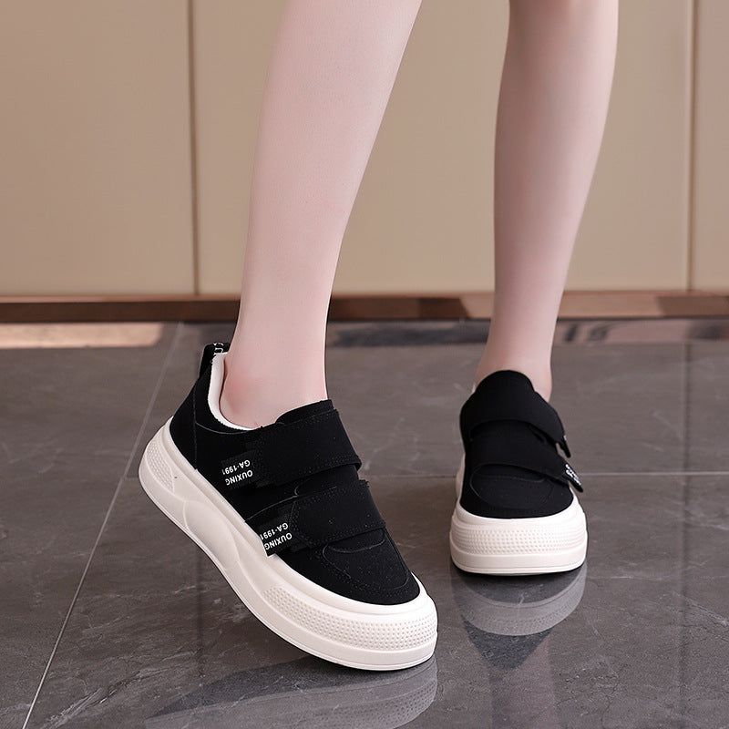 Damen Sneaker Plattform Schuhe Klettverschluss Modern