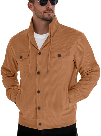 Herren Steppjacke Lässig mit Kapuze Modern