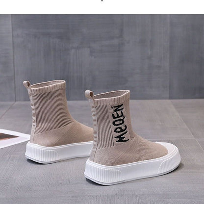 Damen Sneaker Socken Schuhe Elastisch Modern Heidi Style