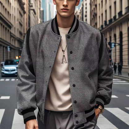 Herren Collegejacke Freizeitjacke mit Kontrastärmeln Modern