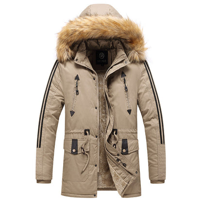 Herren Parka Winterjacke gefüttert mit abnehmbarer Kapuze