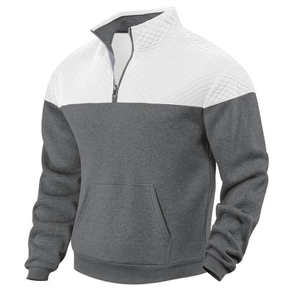 Herren Fleece Pullover Halbhoch Warm Strukturiert
