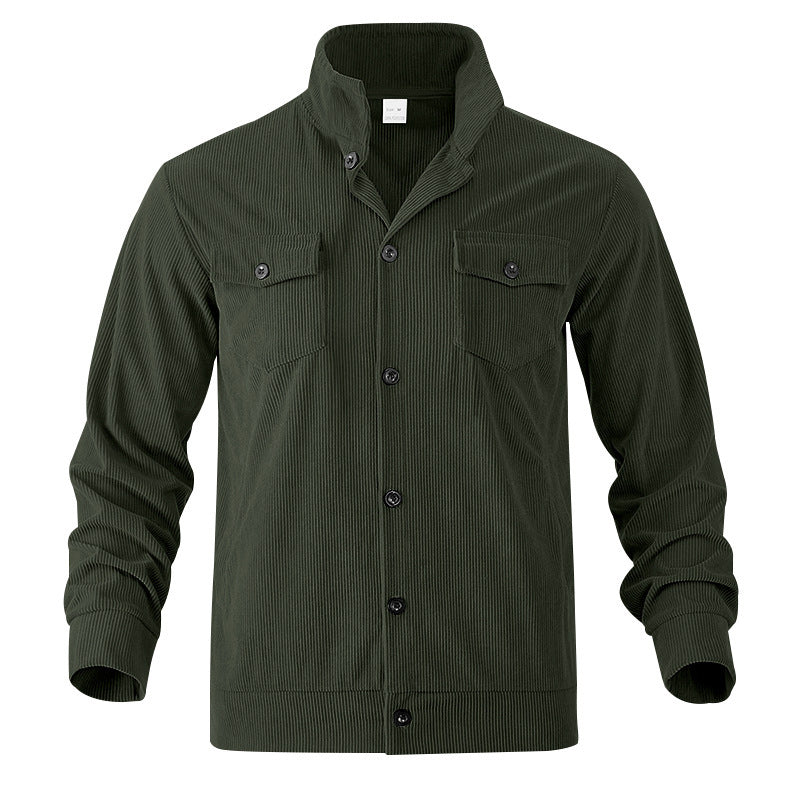 Herren Kordjacke Lässig mit Brusttaschen Modern