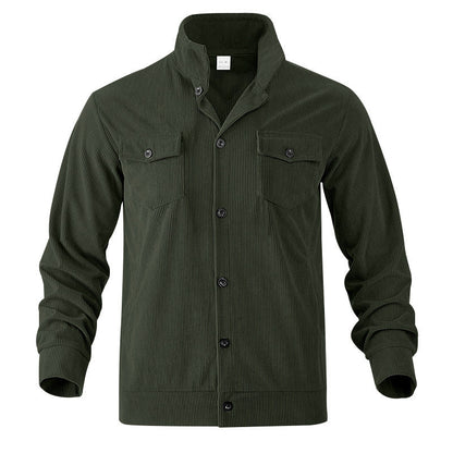 Herren Kordjacke Lässig mit Brusttaschen Modern