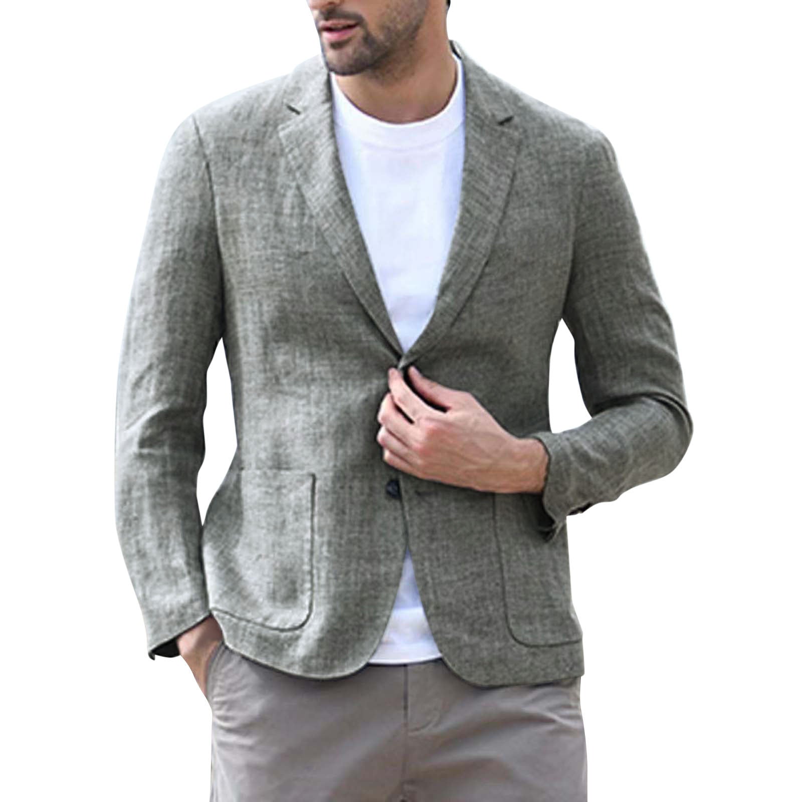 Herren Blazer Leinen Optik Strukturiert Elegant - BerlinGlamour