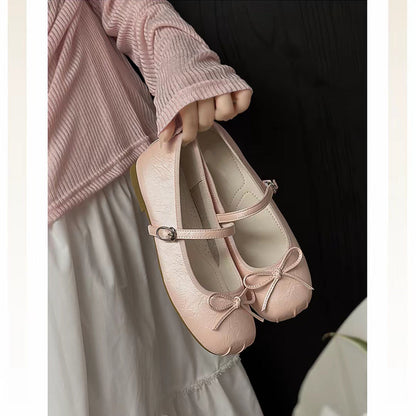 Ballerinas Damen Schuhe Elegant Glanz Schleifen Detail