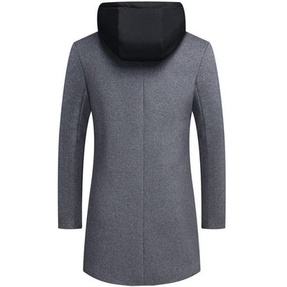 Herren Manteljacke Modern mit Abnehmbarer Kapuze Gesteppt