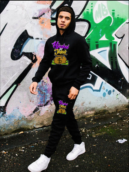 Herren Sportset Hoodie Jogginghose mit Taschen Modern