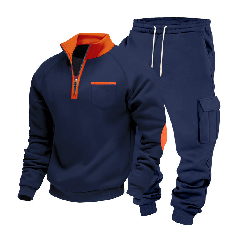 Herren Sportset Stehkragen Cargo-Hose Freizeitbekleidung
