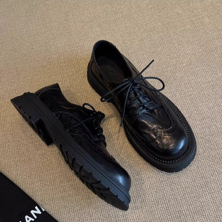 Damen Derby Schuhe Elegant Rutschfest Schwarz