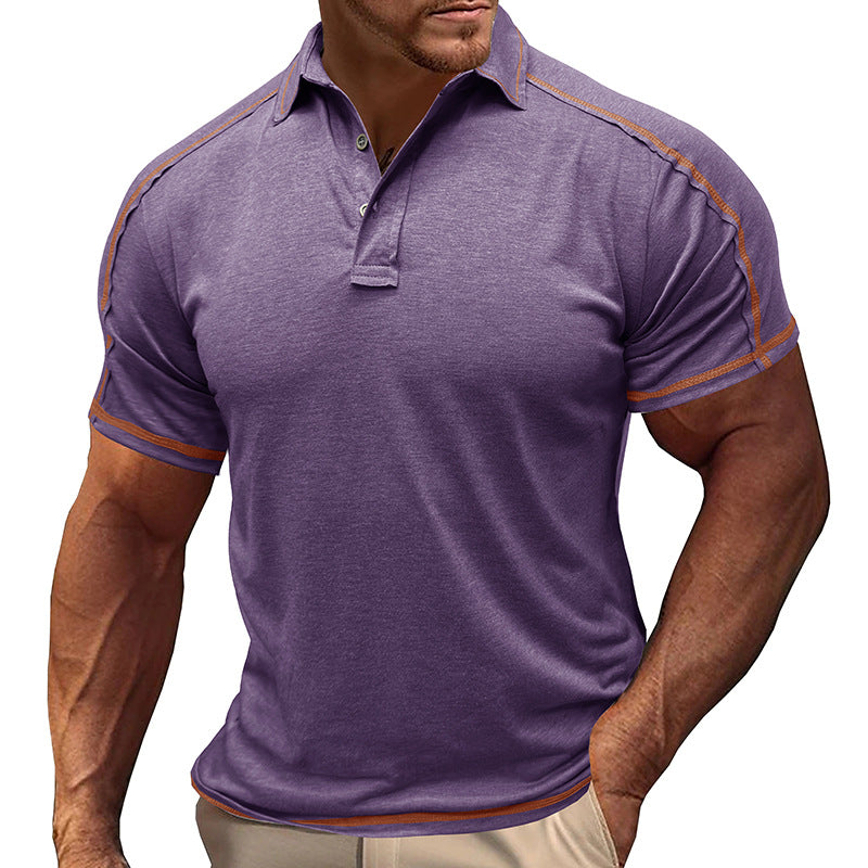 Herren Polo-Shirt Modern mit Kontrastnähten Casual