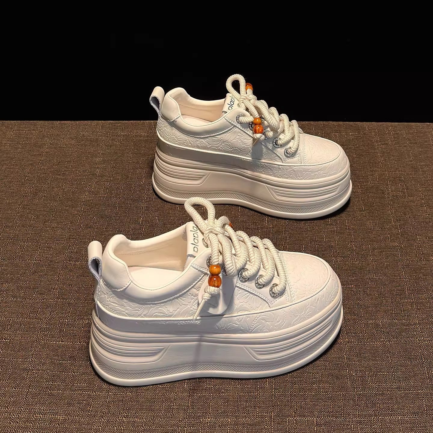 Damen Plateau Sneaker Strass Schnürsenkel Modisch Hoch - BerlinGlamour