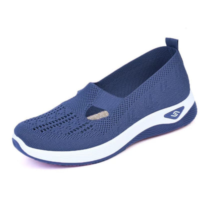 Damen Slip-On Schuhe Bequem Atmungsaktiv Strick
