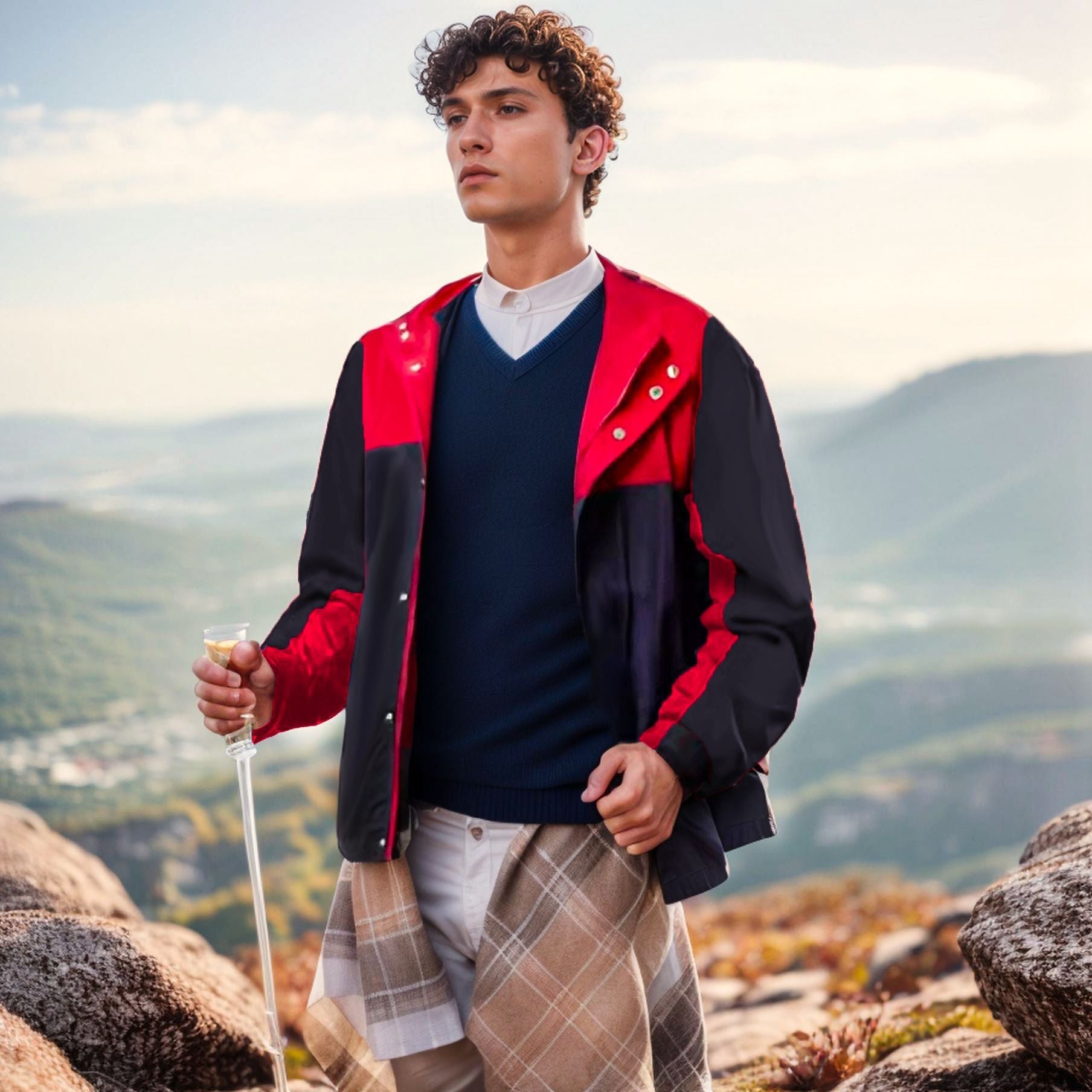 Herren funktonale Übergangsjacke mit hohem Kragen Berlin-Glamour. - BerlinGlamour